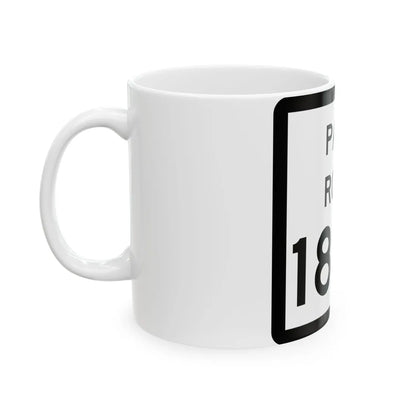 Texas Park Road 1836 (Texas) (Road Sign) White Coffee Mug - Go Mug Yourself