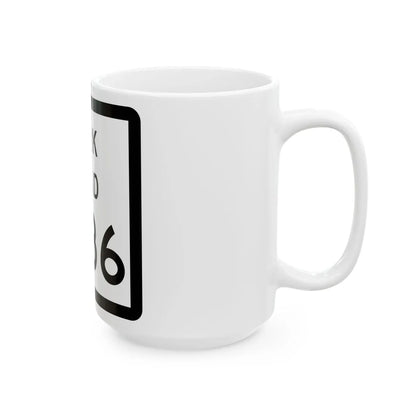 Texas Park Road 1836 (Texas) (Road Sign) White Coffee Mug - Go Mug Yourself