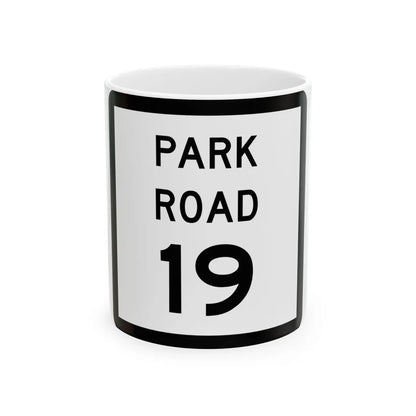 Texas Park Road 19 (Texas) (Road Sign) White Coffee Mug 11oz - Go Mug Yourself