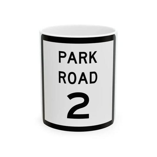 Texas Park Road 2 (Texas) (Road Sign) White Coffee Mug 11oz - Go Mug Yourself