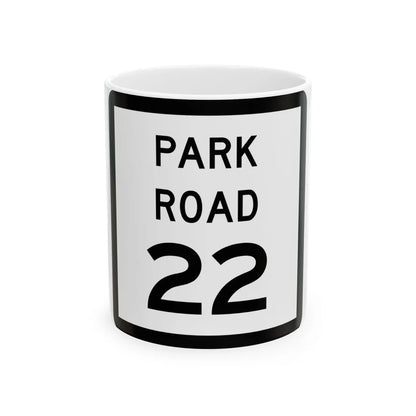 Texas Park Road 22 (Texas) (Road Sign) White Coffee Mug 11oz - Go Mug Yourself