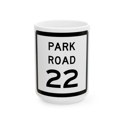 Texas Park Road 22 (Texas) (Road Sign) White Coffee Mug 15oz - Go Mug Yourself