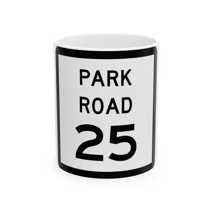 Texas Park Road 25 (Texas) (Road Sign) White Coffee Mug 11oz - Go Mug Yourself