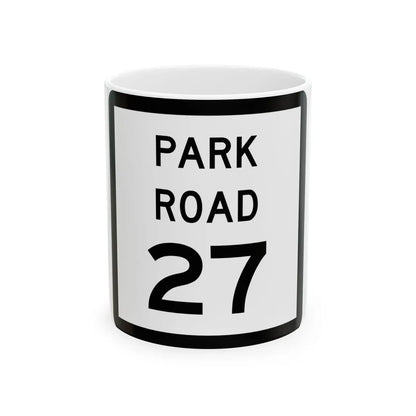 Texas Park Road 27 (Texas) (Road Sign) White Coffee Mug 11oz - Go Mug Yourself