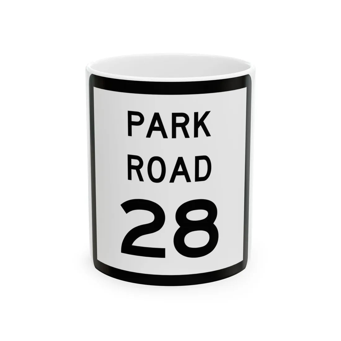 Texas Park Road 28 (Texas) (Road Sign) White Coffee Mug 11oz - Go Mug Yourself