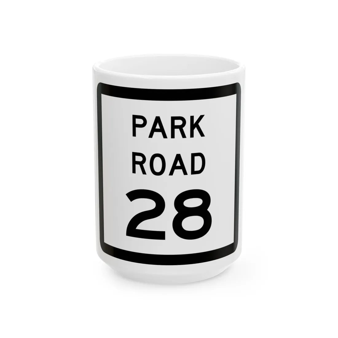 Texas Park Road 28 (Texas) (Road Sign) White Coffee Mug 15oz - Go Mug Yourself