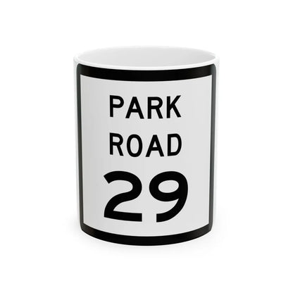 Texas Park Road 29 (Texas) (Road Sign) White Coffee Mug 11oz - Go Mug Yourself