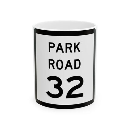 Texas Park Road 32 (Texas) (Road Sign) White Coffee Mug 11oz - Go Mug Yourself