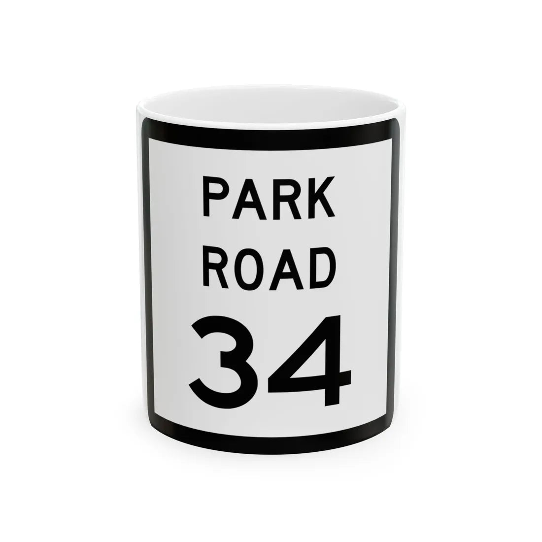 Texas Park Road 34 (Texas) (Road Sign) White Coffee Mug 11oz - Go Mug Yourself