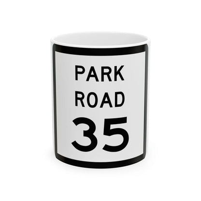 Texas Park Road 35 (Texas) (Road Sign) White Coffee Mug 11oz - Go Mug Yourself