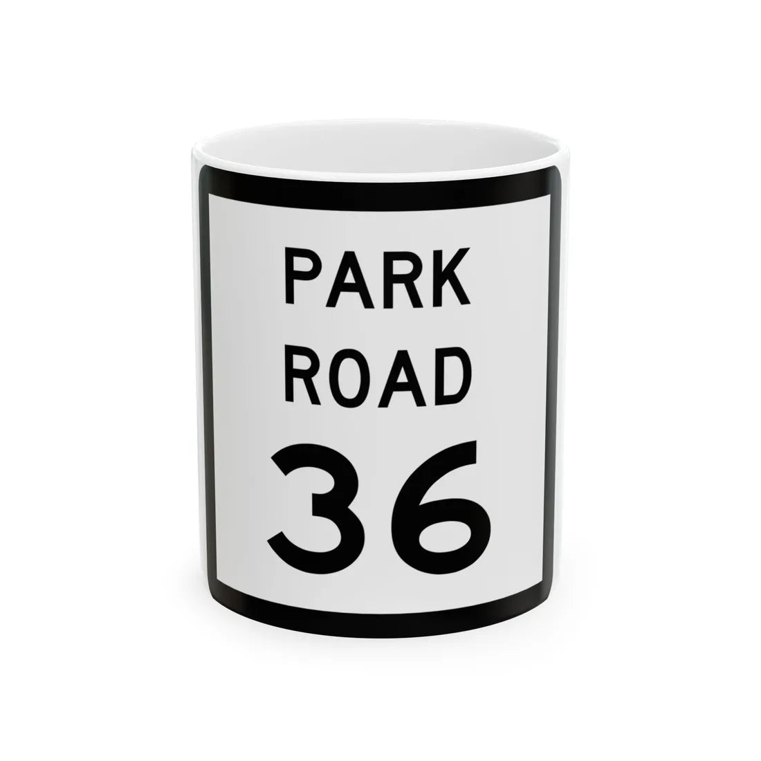 Texas Park Road 36 (Texas) (Road Sign) White Coffee Mug 11oz - Go Mug Yourself