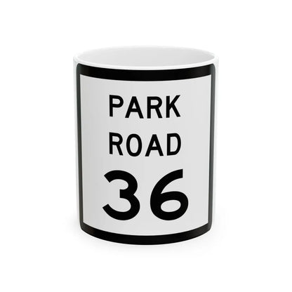 Texas Park Road 36 (Texas) (Road Sign) White Coffee Mug 11oz - Go Mug Yourself