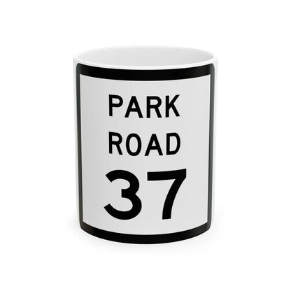 Texas Park Road 37 (Texas) (Road Sign) White Coffee Mug 11oz - Go Mug Yourself