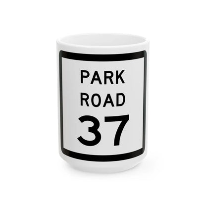 Texas Park Road 37 (Texas) (Road Sign) White Coffee Mug 15oz - Go Mug Yourself