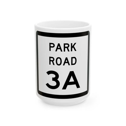 Texas Park Road 3A (Texas) (Road Sign) White Coffee Mug 15oz - Go Mug Yourself