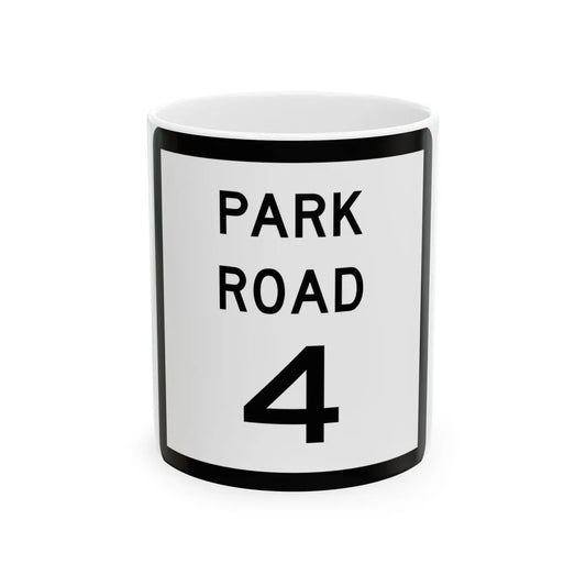 Texas Park Road 4 (Texas) (Road Sign) White Coffee Mug 11oz - Go Mug Yourself