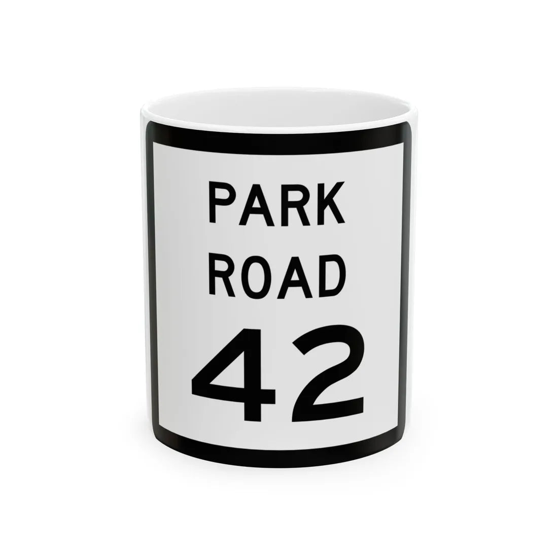 Texas Park Road 42 (Texas) (Road Sign) White Coffee Mug 11oz - Go Mug Yourself