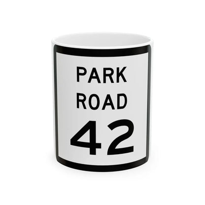Texas Park Road 42 (Texas) (Road Sign) White Coffee Mug 11oz - Go Mug Yourself