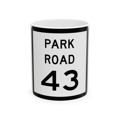 Texas Park Road 43 (Texas) (Road Sign) White Coffee Mug 11oz - Go Mug Yourself
