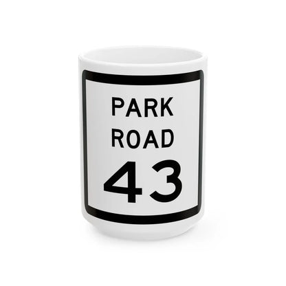 Texas Park Road 43 (Texas) (Road Sign) White Coffee Mug 15oz - Go Mug Yourself
