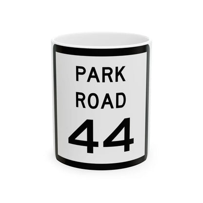 Texas Park Road 44 (Texas) (Road Sign) White Coffee Mug 11oz - Go Mug Yourself