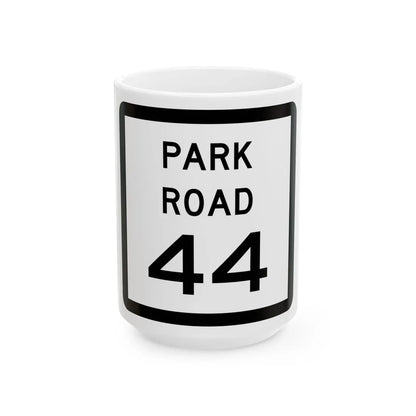 Texas Park Road 44 (Texas) (Road Sign) White Coffee Mug 15oz - Go Mug Yourself