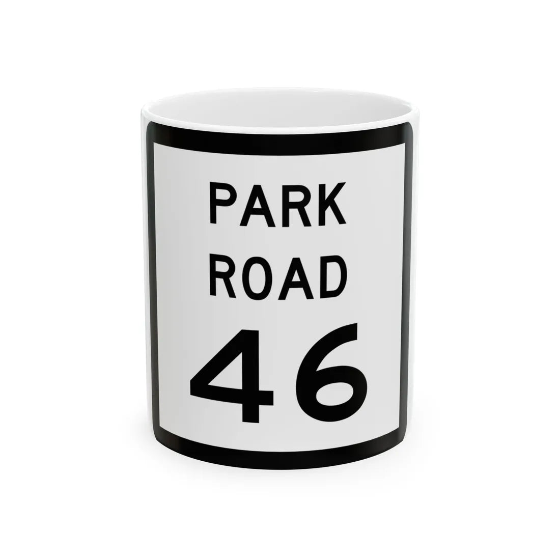 Texas Park Road 46 (Texas) (Road Sign) White Coffee Mug 11oz - Go Mug Yourself