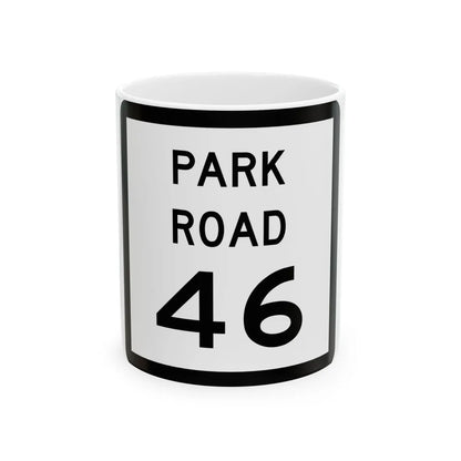 Texas Park Road 46 (Texas) (Road Sign) White Coffee Mug 11oz - Go Mug Yourself