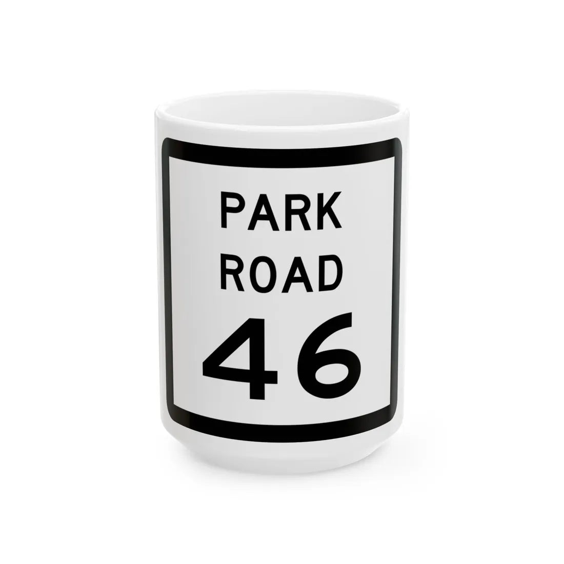 Texas Park Road 46 (Texas) (Road Sign) White Coffee Mug 15oz - Go Mug Yourself