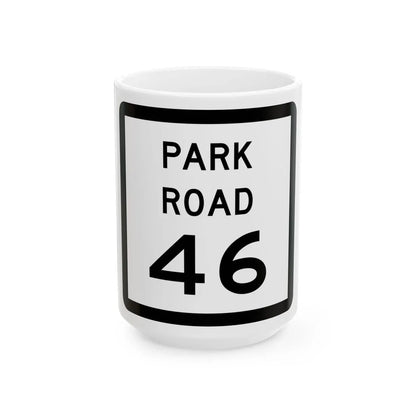 Texas Park Road 46 (Texas) (Road Sign) White Coffee Mug 15oz - Go Mug Yourself