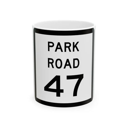 Texas Park Road 47 (Texas) (Road Sign) White Coffee Mug 11oz - Go Mug Yourself