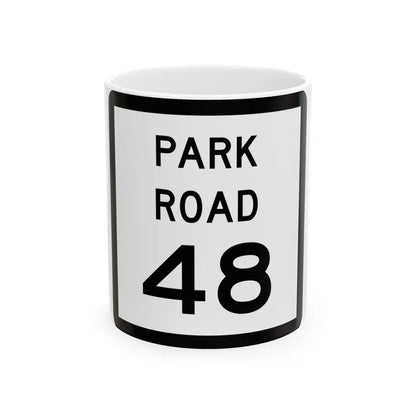 Texas Park Road 48 (Texas) (Road Sign) White Coffee Mug 11oz - Go Mug Yourself