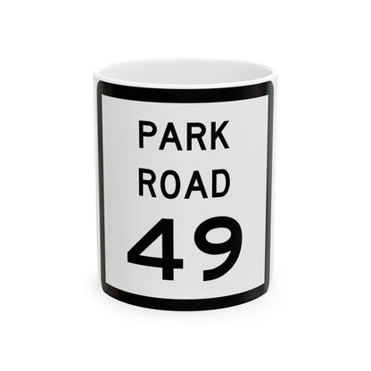 Texas Park Road 49 (Texas) (Road Sign) White Coffee Mug 11oz - Go Mug Yourself