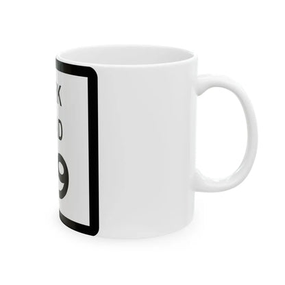 Texas Park Road 49 (Texas) (Road Sign) White Coffee Mug - Go Mug Yourself