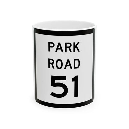 Texas Park Road 51 (Texas) (Road Sign) White Coffee Mug 11oz - Go Mug Yourself