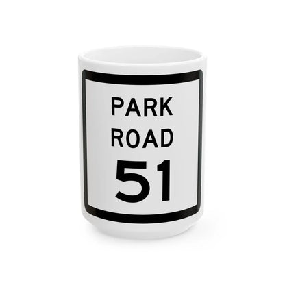 Texas Park Road 51 (Texas) (Road Sign) White Coffee Mug 15oz - Go Mug Yourself