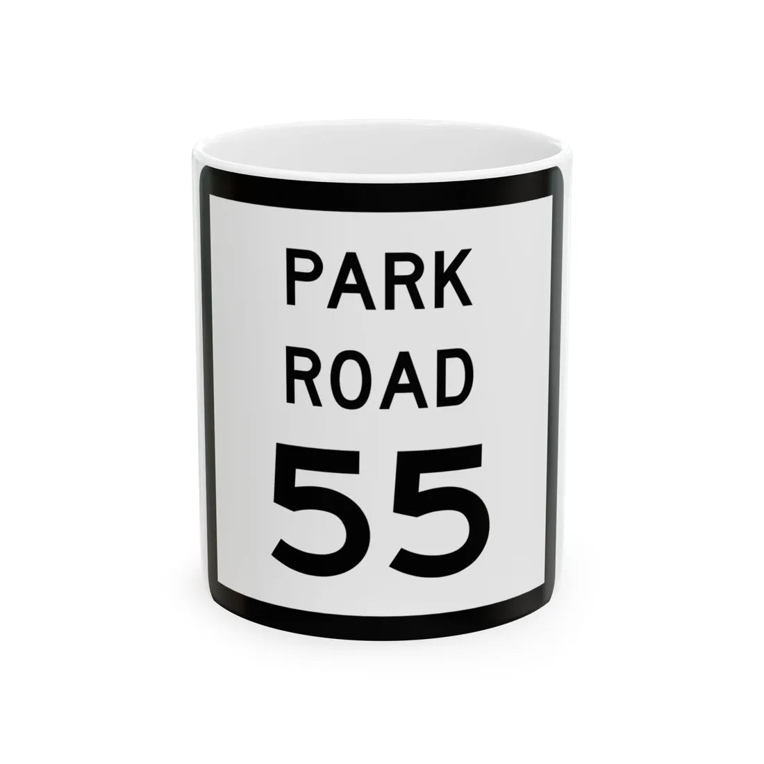 Texas Park Road 55 (Texas) (Road Sign) White Coffee Mug 11oz - Go Mug Yourself