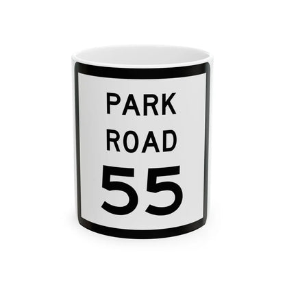 Texas Park Road 55 (Texas) (Road Sign) White Coffee Mug 11oz - Go Mug Yourself