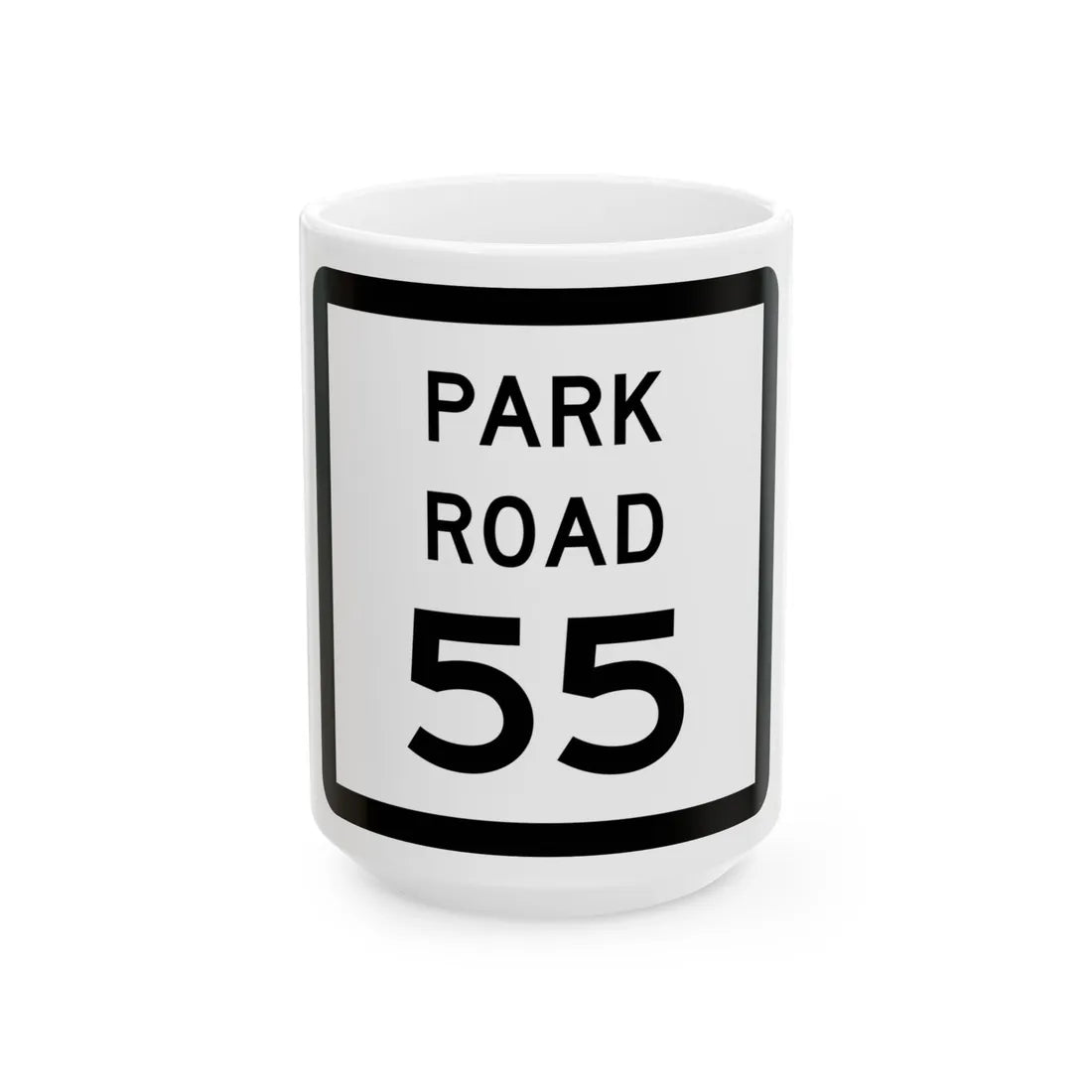 Texas Park Road 55 (Texas) (Road Sign) White Coffee Mug 15oz - Go Mug Yourself
