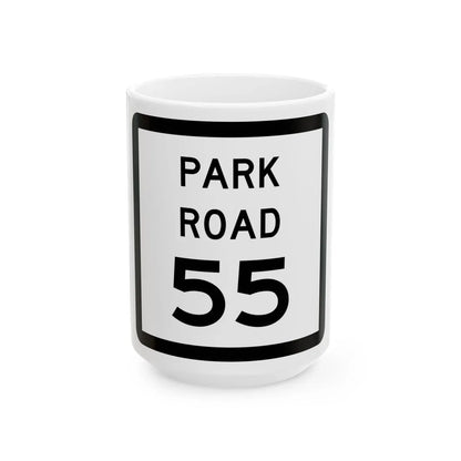 Texas Park Road 55 (Texas) (Road Sign) White Coffee Mug 15oz - Go Mug Yourself