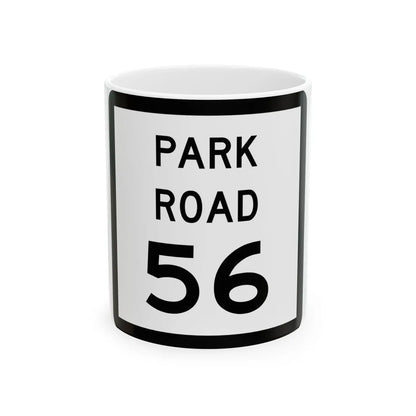 Texas Park Road 56 (Texas) (Road Sign) White Coffee Mug 11oz - Go Mug Yourself