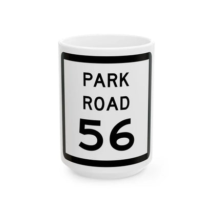 Texas Park Road 56 (Texas) (Road Sign) White Coffee Mug 15oz - Go Mug Yourself