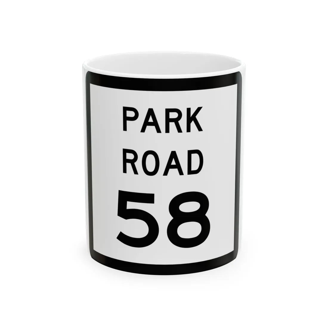 Texas Park Road 58 (Texas) (Road Sign) White Coffee Mug 11oz - Go Mug Yourself