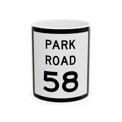 Texas Park Road 58 (Texas) (Road Sign) White Coffee Mug 11oz - Go Mug Yourself