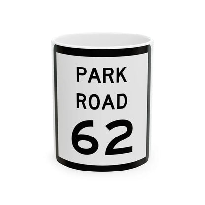 Texas Park Road 62 (Texas) (Road Sign) White Coffee Mug 11oz - Go Mug Yourself