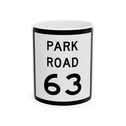 Texas Park Road 63 (Texas) (Road Sign) White Coffee Mug 11oz - Go Mug Yourself