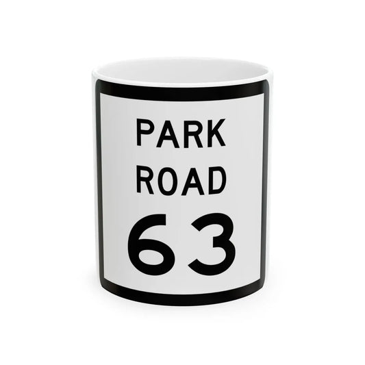 Texas Park Road 63 (Texas) (Road Sign) White Coffee Mug 11oz - Go Mug Yourself