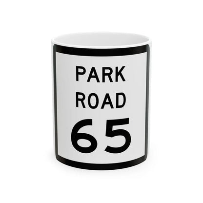 Texas Park Road 65 (Texas) (Road Sign) White Coffee Mug 11oz - Go Mug Yourself