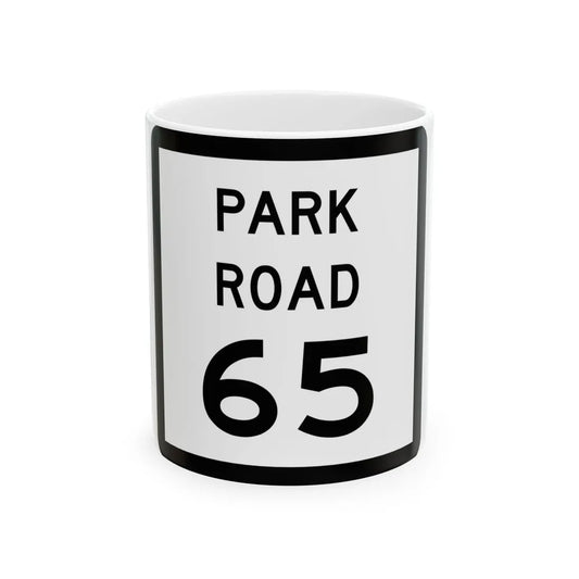 Texas Park Road 65 (Texas) (Road Sign) White Coffee Mug 11oz - Go Mug Yourself