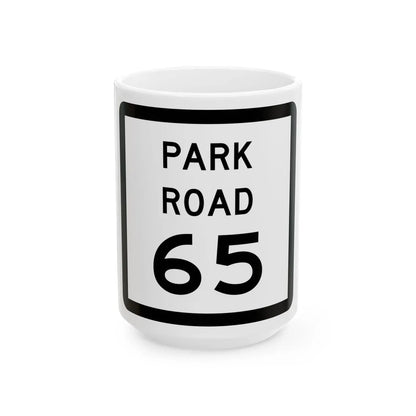 Texas Park Road 65 (Texas) (Road Sign) White Coffee Mug 15oz - Go Mug Yourself